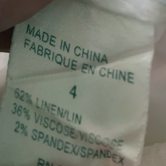 Theory Cuffed Loose Fit Linen Blend White Shorts Size 4 - Picture 4 of 12